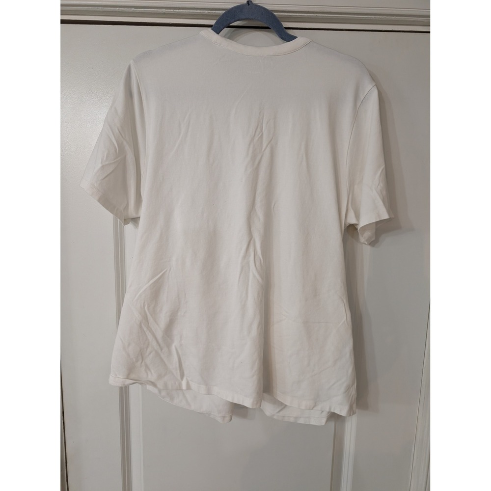 Universal Standard Cream Short Sleeve Twist-Front Tee - Picture 6 of 7